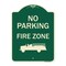 Signmission Designer Series-No Parking Fire Zone With Graphic Green, 24" x 18", G-1824-9818 A-DES-G-1824-9818 - alternate 1